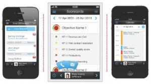 FIGURE 4: Verint Mobile WFOTM provides agents with easy access to KPI scores and trends, and allows them to view schedule information and request time off from the convenience of their mobile devices.